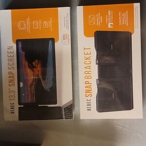 Xebec 13.3 Snap Screen and Xebec Snap Bracket. Two separate pieces.